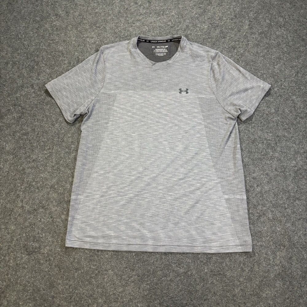 Under Armour The Seamelss T-Shirt Mens 2XL Gray Short Sleeve Fitted Pullover